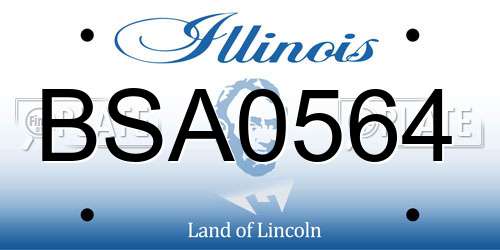 BSA0564 Illinois License Plate