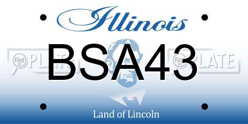 BSA43 Illinois License Plate