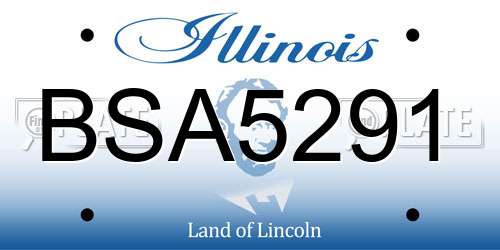 BSA5291 Illinois License Plate