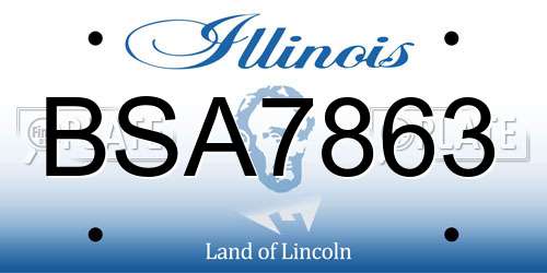 BSA7863 Illinois License Plate