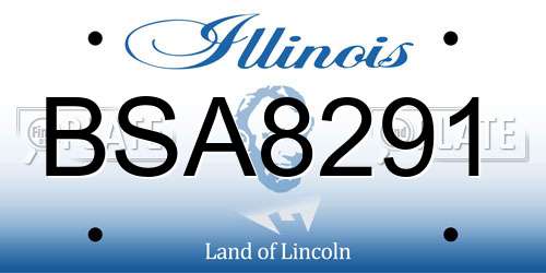 BSA8291 Illinois License Plate