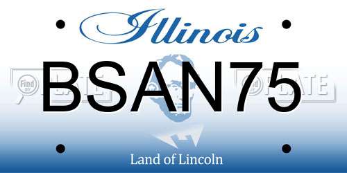 BSAN75 Illinois License Plate