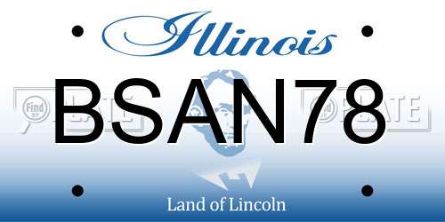 BSAN78 Illinois License Plate