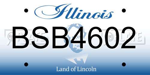 BSB4602 Illinois License Plate