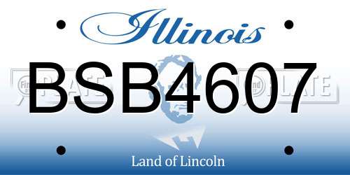 BSB4607 Illinois License Plate