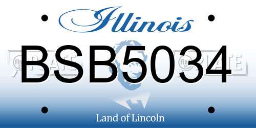 BSB5034 Illinois License Plate