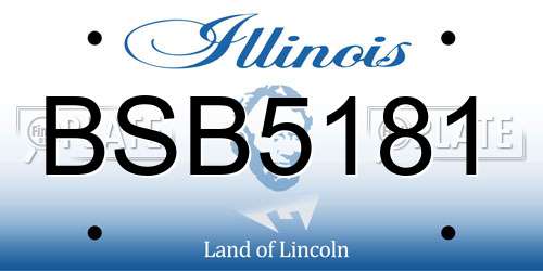 BSB5181 Illinois License Plate