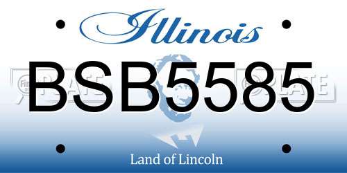 BSB5585 Illinois License Plate