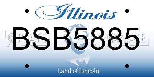 BSB5885 Illinois License Plate