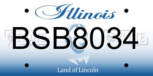 BSB8034 Illinois License Plate