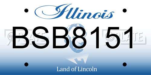 BSB8151 Illinois License Plate