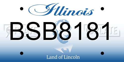 BSB8181 Illinois License Plate