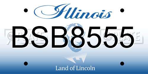BSB8555 Illinois License Plate