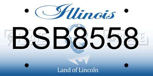 BSB8558 Illinois License Plate