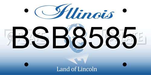 BSB8585 Illinois License Plate