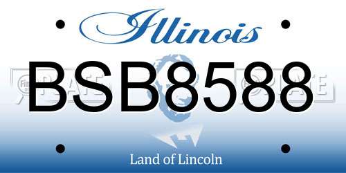 BSB8588 Illinois License Plate