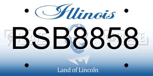 BSB8858 Illinois License Plate