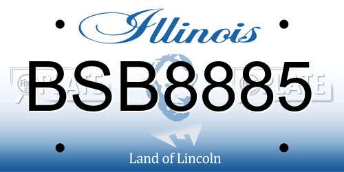 BSB8885 Illinois License Plate