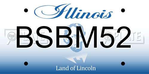 BSBM52 Illinois License Plate