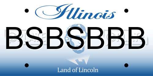 BSBSBBB Illinois License Plate