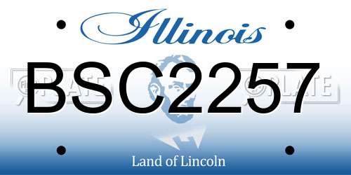 BSC2257 Illinois License Plate