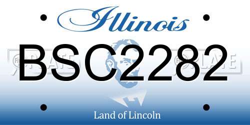 BSC2282 Illinois License Plate