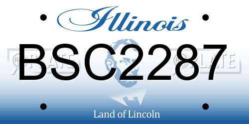 BSC2287 Illinois License Plate