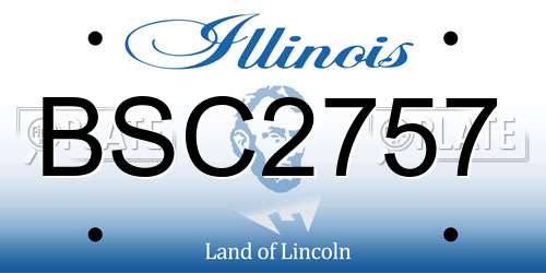 BSC2757 Illinois License Plate