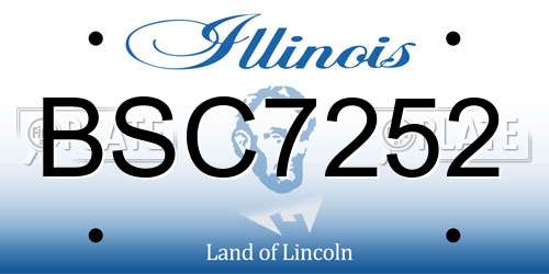 BSC7252 Illinois License Plate