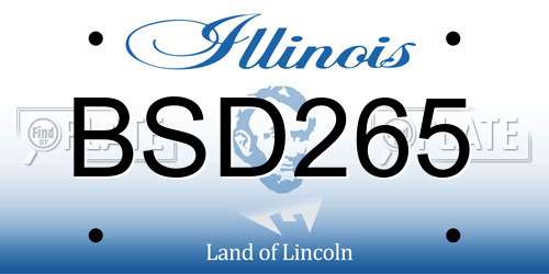 BSD265 Illinois License Plate