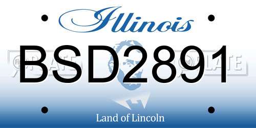BSD2891 Illinois License Plate