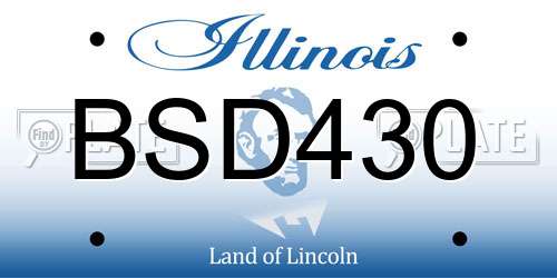 BSD430 Illinois License Plate