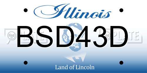 BSD43D Illinois License Plate