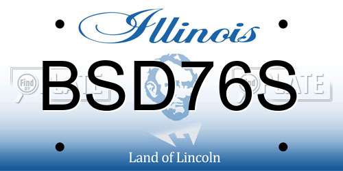 BSD76S Illinois License Plate