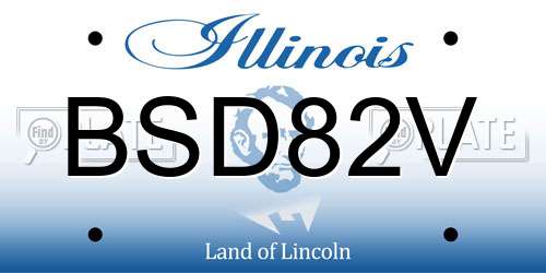 BSD82V Illinois License Plate