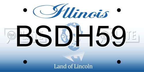 BSDH59 Illinois License Plate