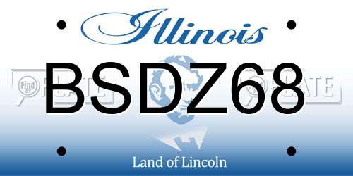 BSDZ68 Illinois License Plate