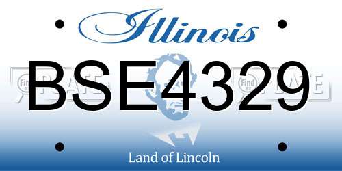 BSE4329 Illinois License Plate