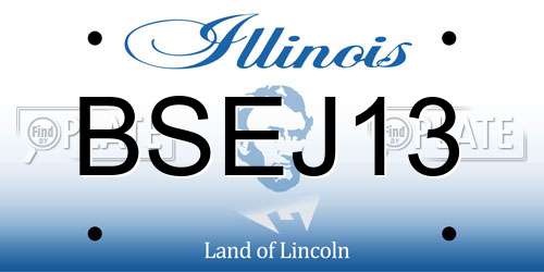 BSEJ13 Illinois License Plate