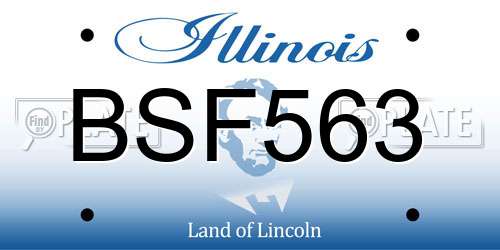 BSF563 Illinois License Plate