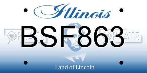BSF863 Illinois License Plate