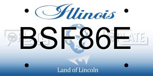 BSF86E Illinois License Plate