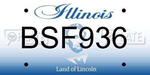 BSF936 Illinois License Plate