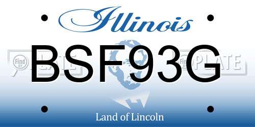 BSF93G Illinois License Plate