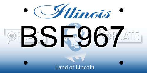 BSF967 Illinois License Plate