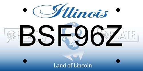 BSF96Z Illinois License Plate