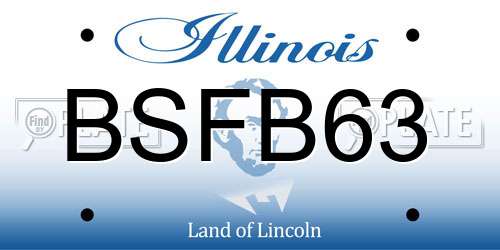 BSFB63 Illinois License Plate