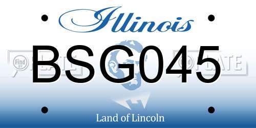 BSG045 Illinois License Plate