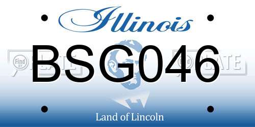 BSG046 Illinois License Plate