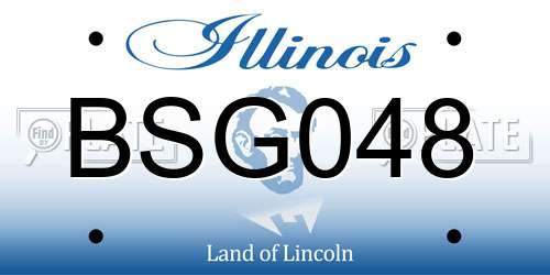 BSG048 Illinois License Plate